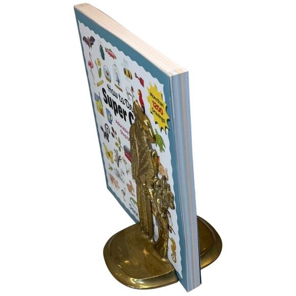 Vtg Andrea by Sadek Brass Parrot Bird Bookends 1980s Mid Century Pair - Picture 12 of 16